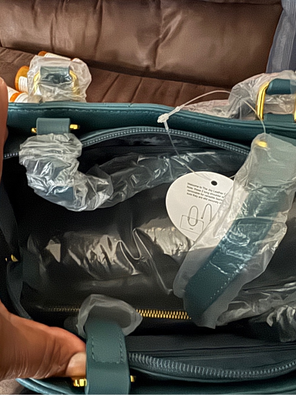 Joy Mangano Quilted Tote - Deep Teal - Picture 4 of 4